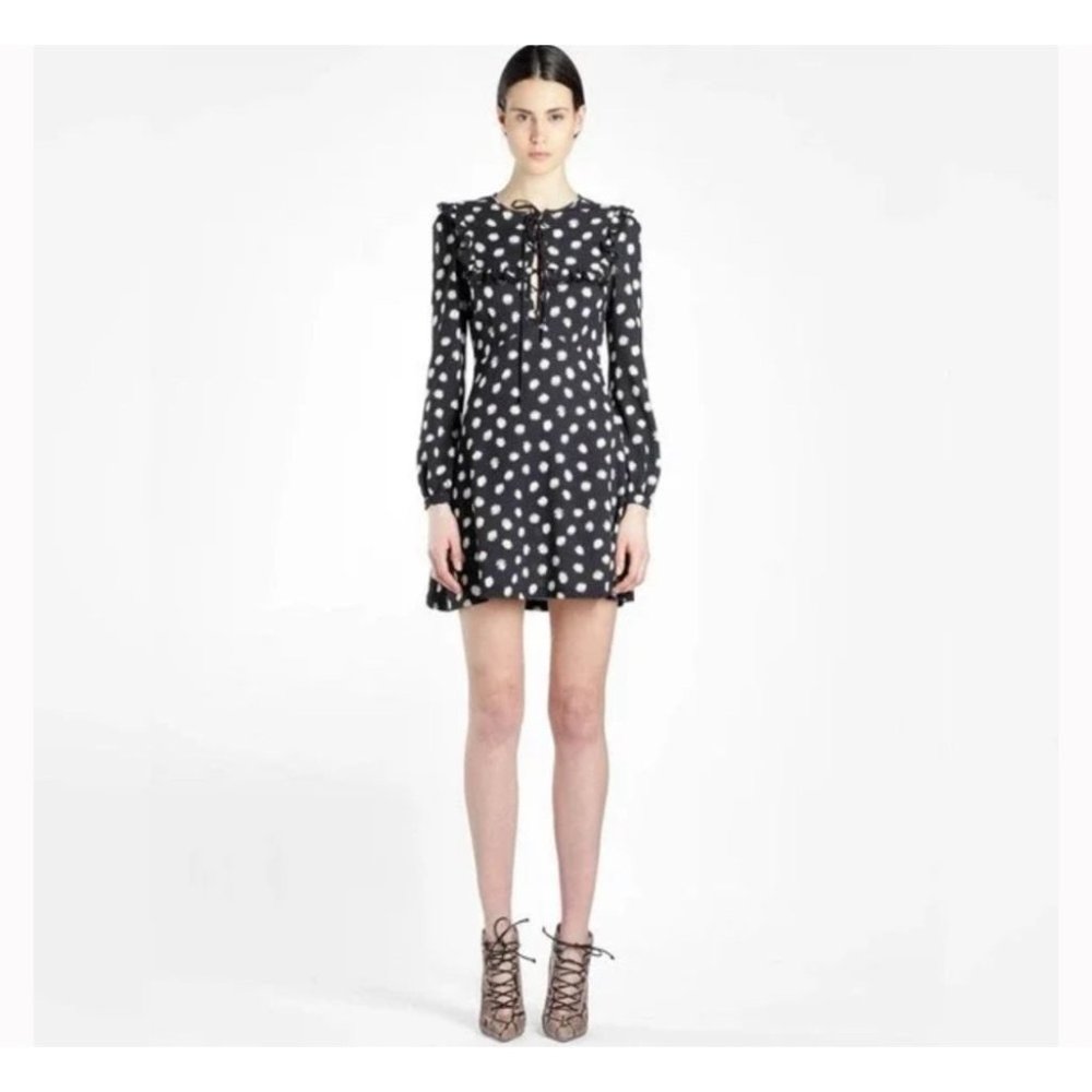 Miu Miu Daisy Print Lace-Up Mini Dress